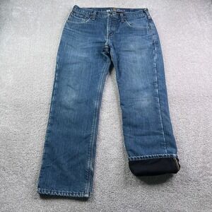 Carhartt Jeans Mens 34x30 Blue Holter Fleece Lined Relaxed Fit Workwear
